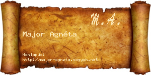 Major Agnéta névjegykártya